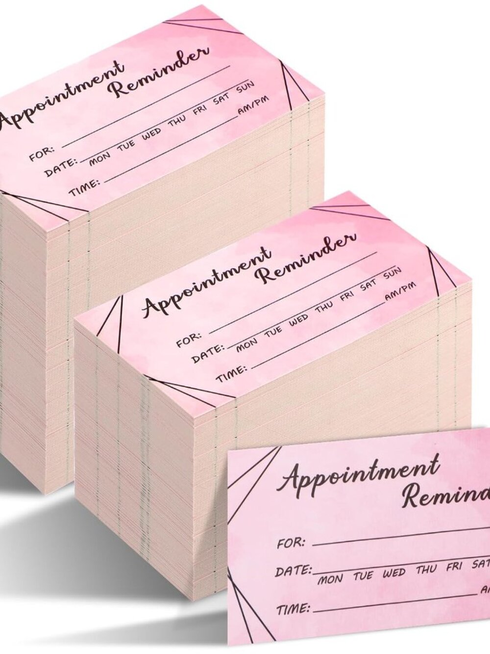 1000 Pcs Appointment Reminder Cards Bulk Salon Client Pink